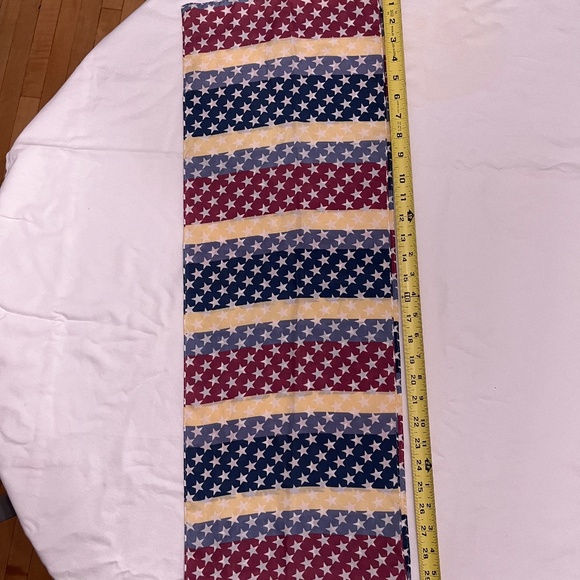 Silk Scarf with Stars and Bars Rectangle Pastel Tones 60 Inches 721 - Picture 3 of 4